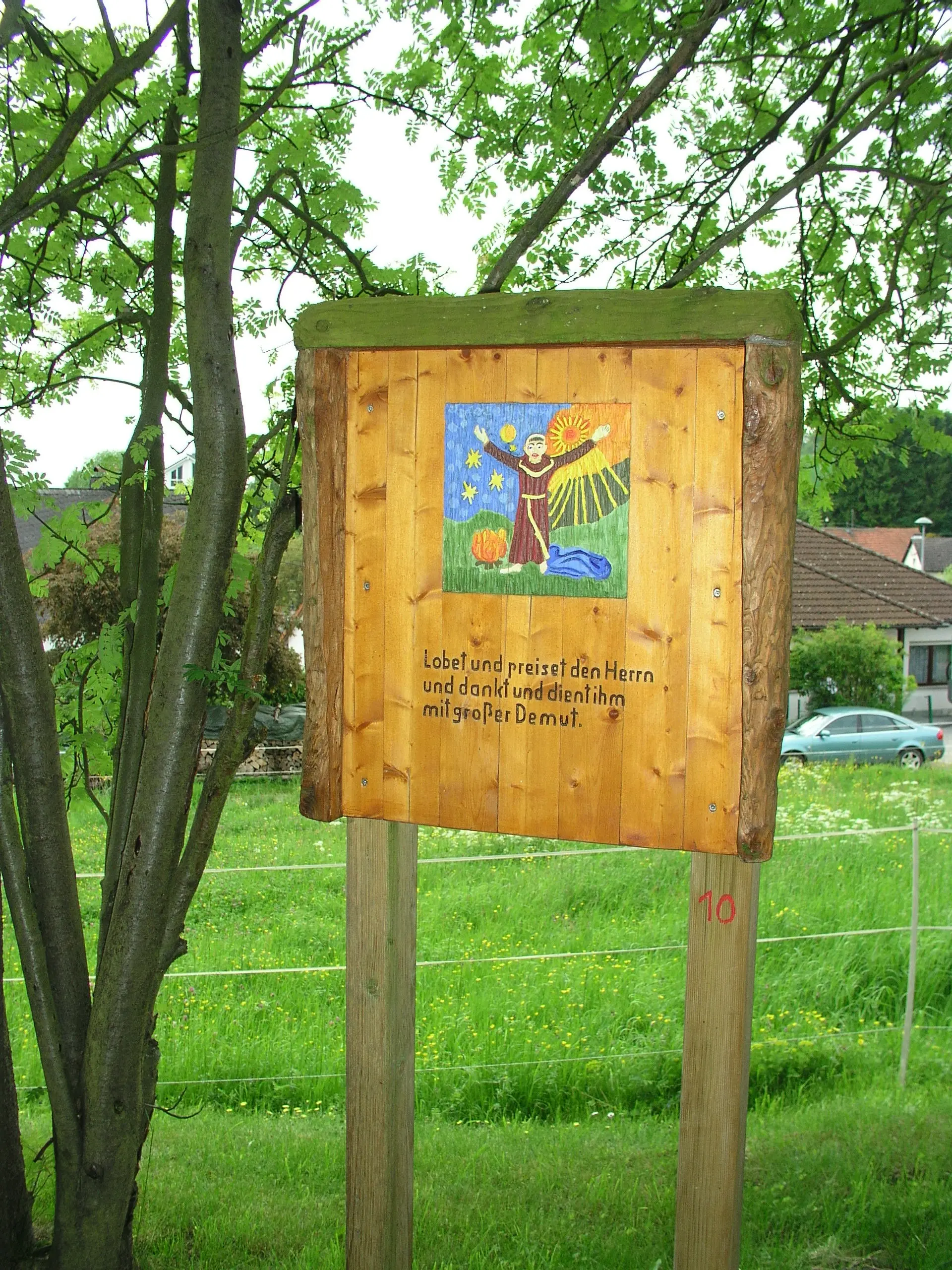 Meditationstafel am Franziskusweg Reinborn