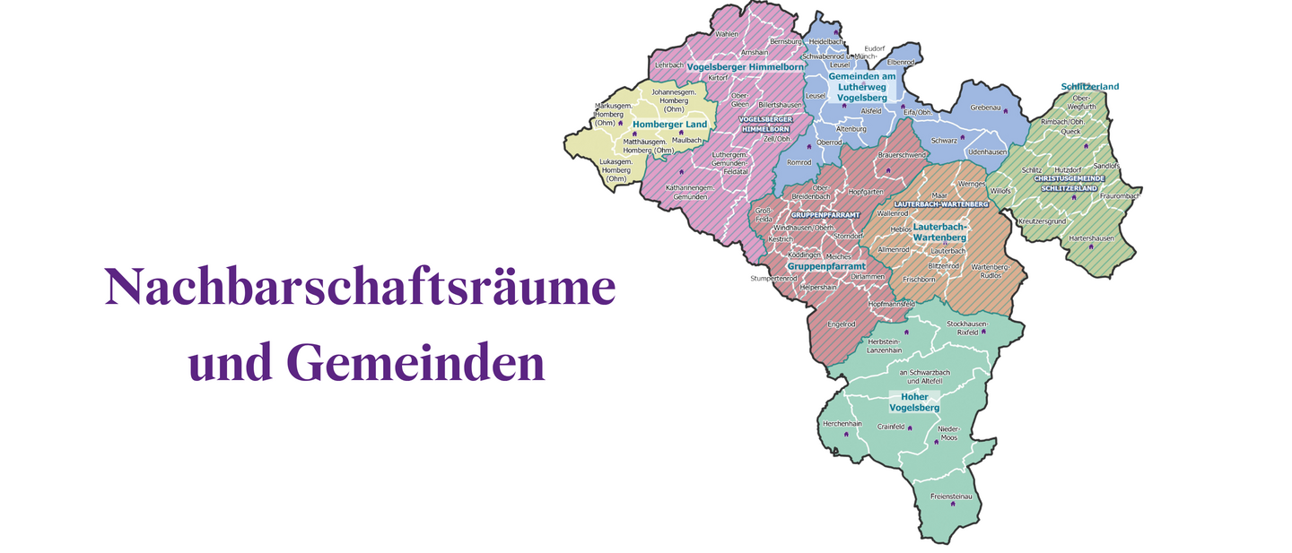 Geokarte mit farbig markierten Nachbarschaftsräumen