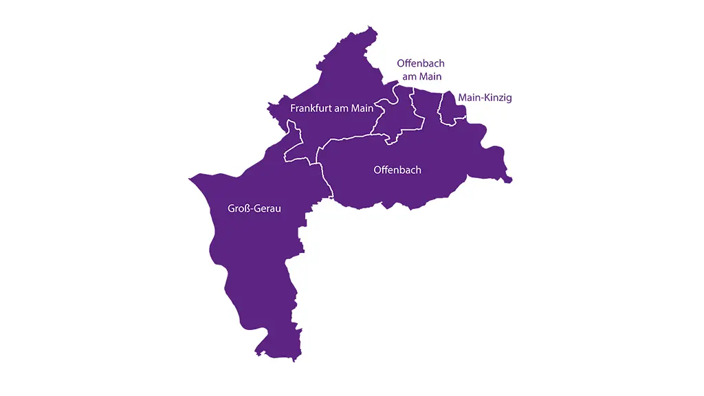 KSA Offenbach - Karte Zuständigkeitsbereich