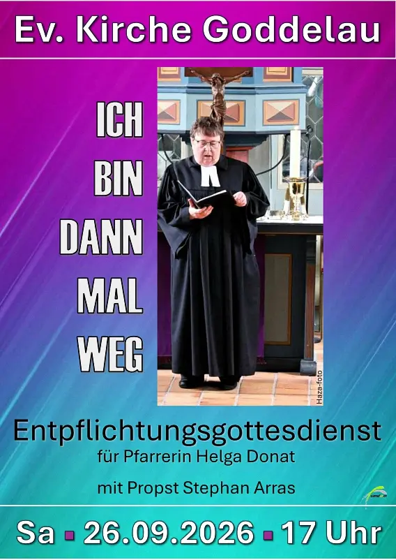 Plakat Entpflichtungsgottesdienst Pfr. Helga Donat