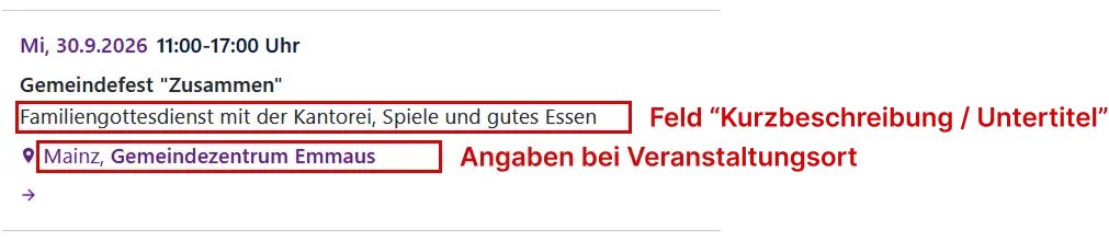 Reduzierte Listenansicht