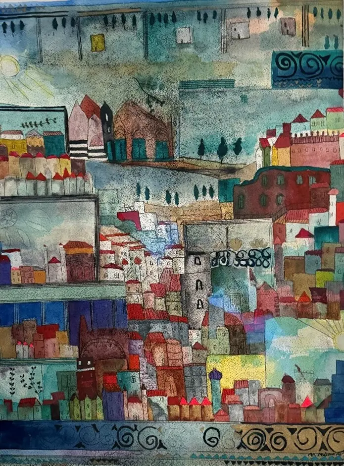 Bild einer bunten Stadt.