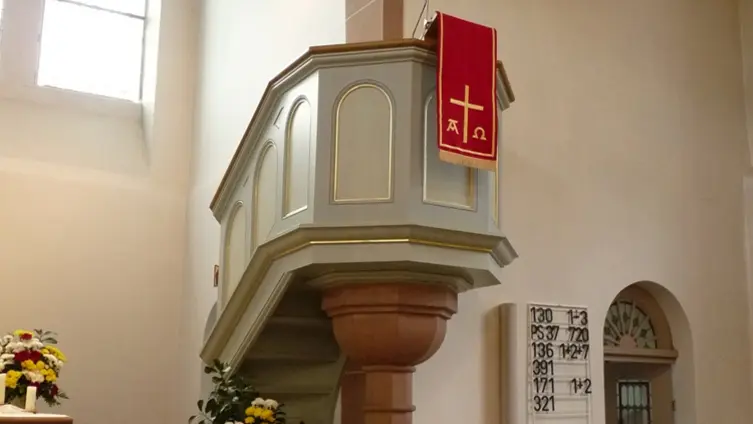 St. Anna: Kanzel mit Schalldeckel