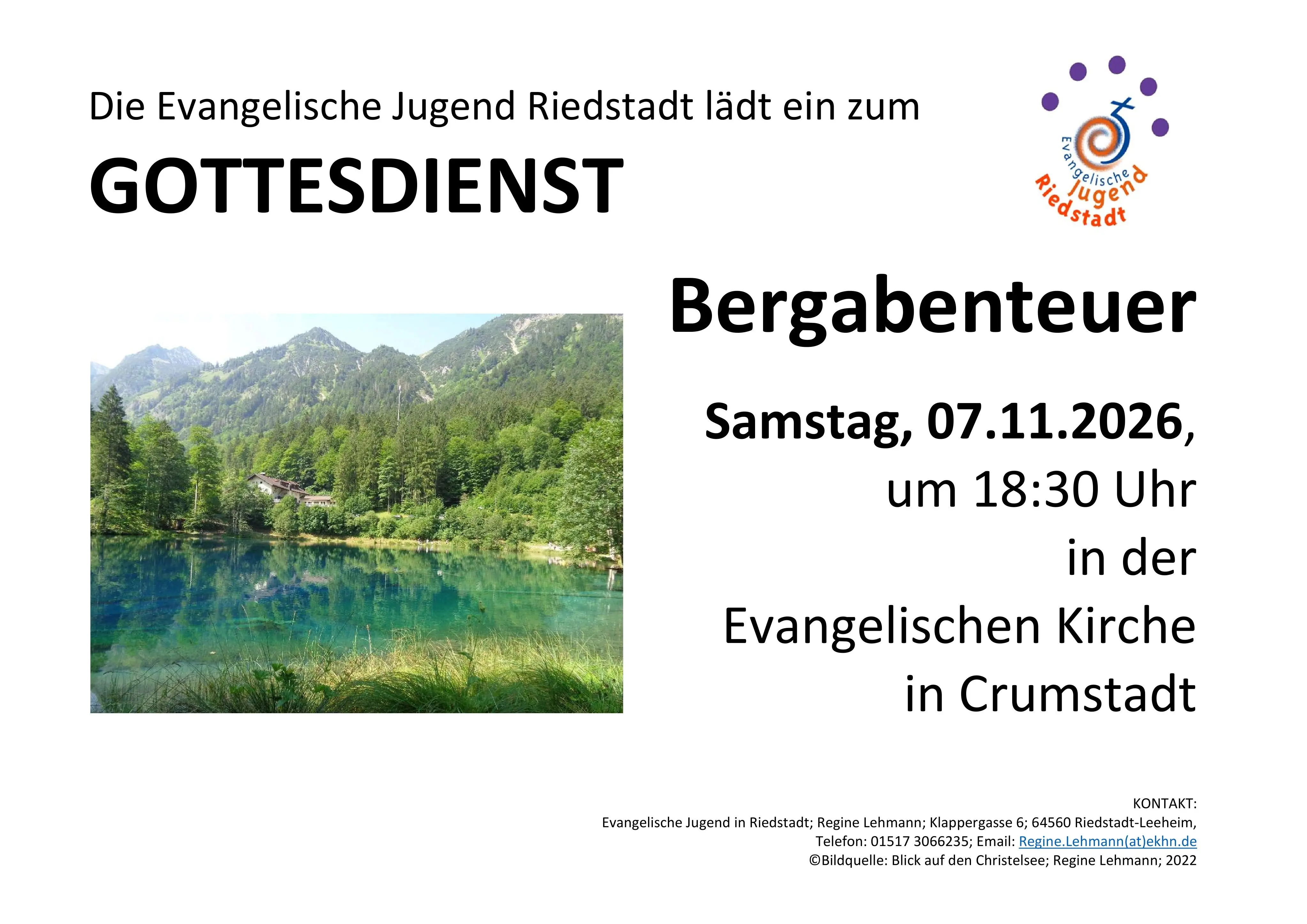 Jugendgottesdienst "Bergabenteuer"