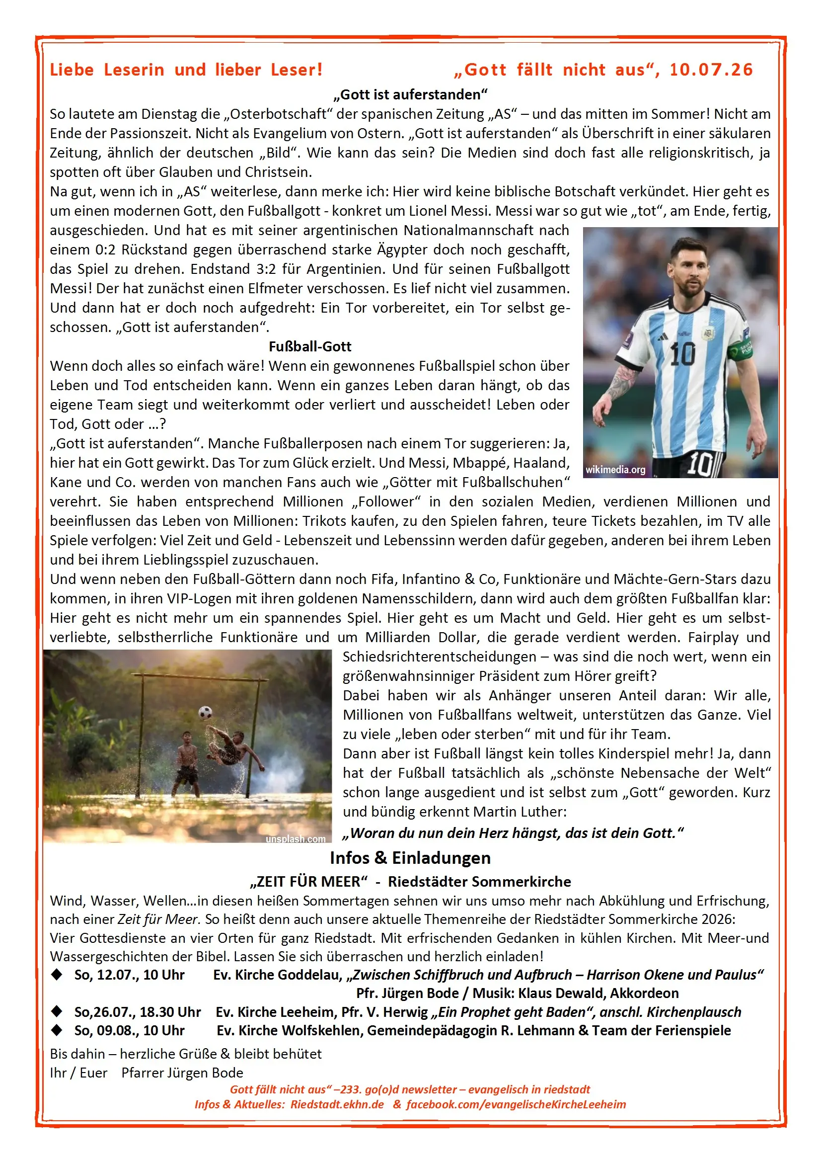 Newsletter 233 aus Riedstadt