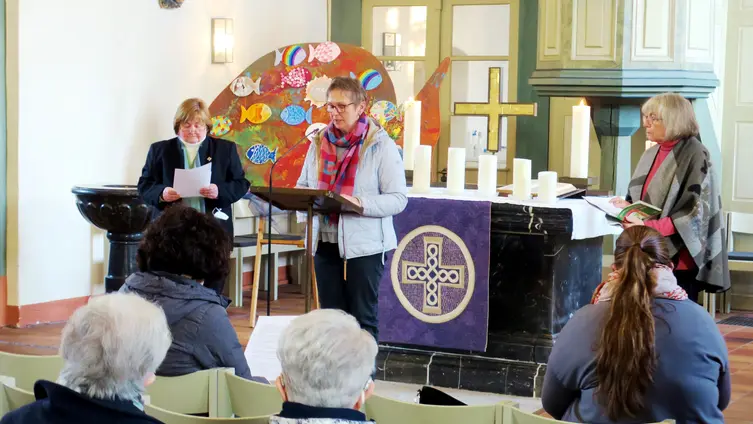 Gottesdienst zum Weltgebetstag - Heidemarie Ludolf, Inge Barthel und Else Trumpold