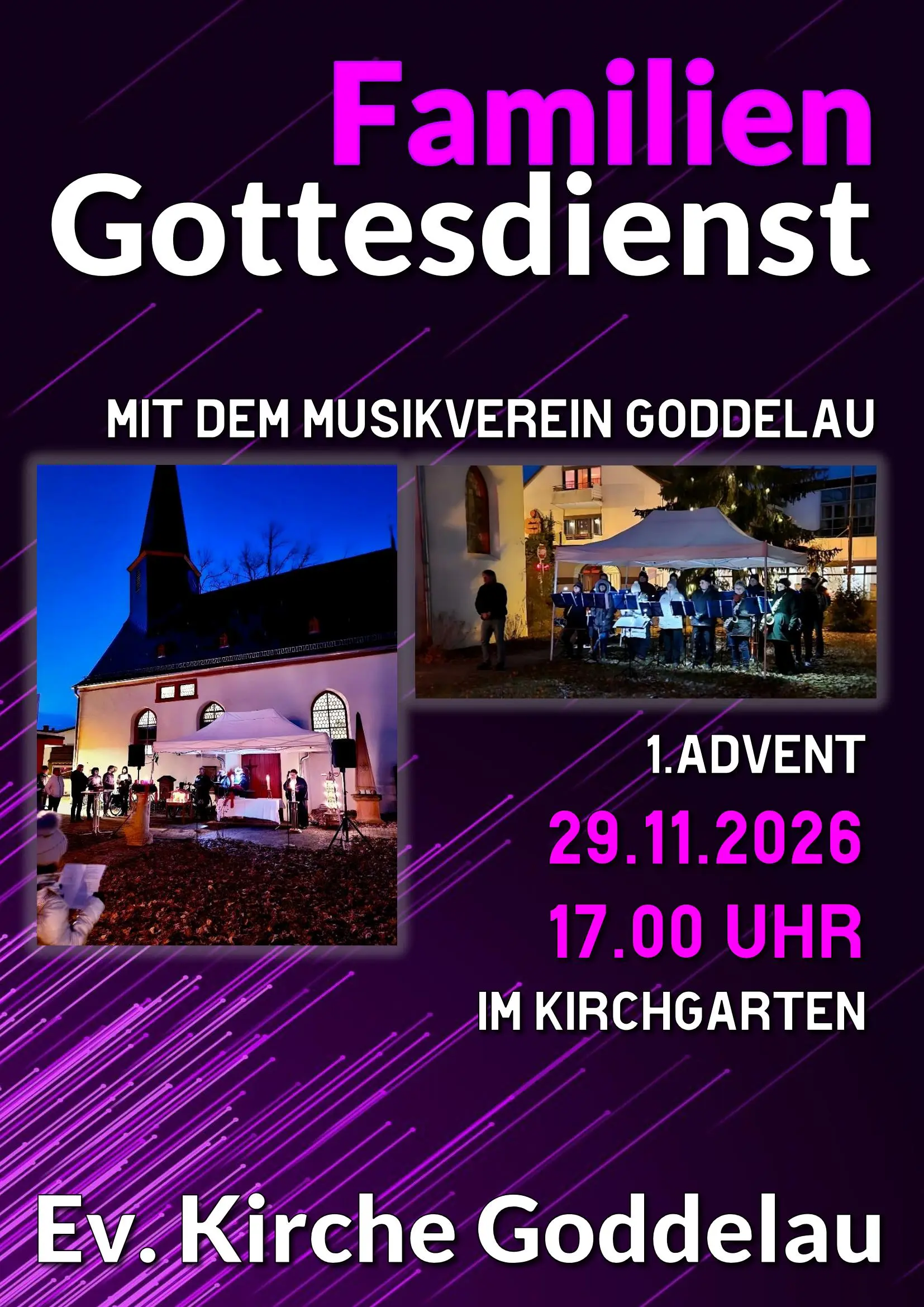 Plakat Abendgottesdienst mit dem MVG 1.Advent 2026