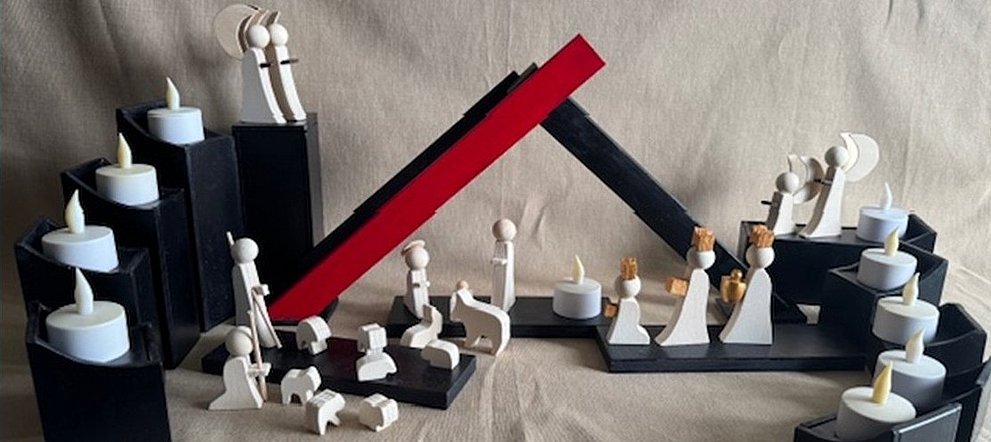 Weiße Krippenfiguren