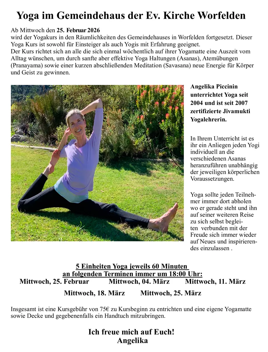 Yoga im Gemeindehaus 2026