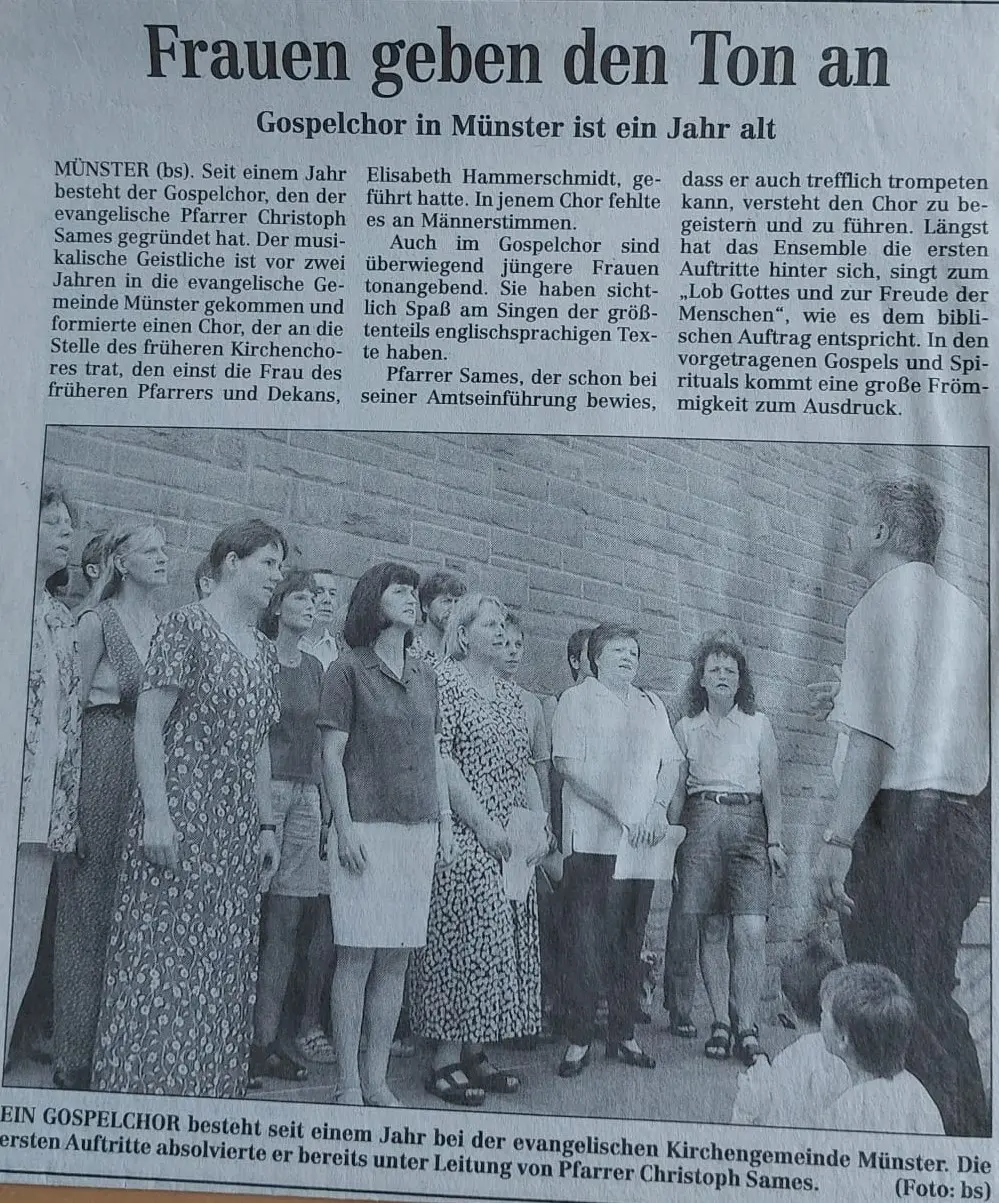 Zeitungsartikel Gospelchor 2001