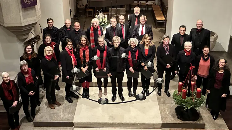 14.12.2025, die Bessunger Kantorei vor dem Adventskonzert