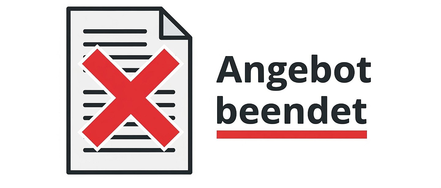 einfache Grafik mit dem Text Angebot beendet