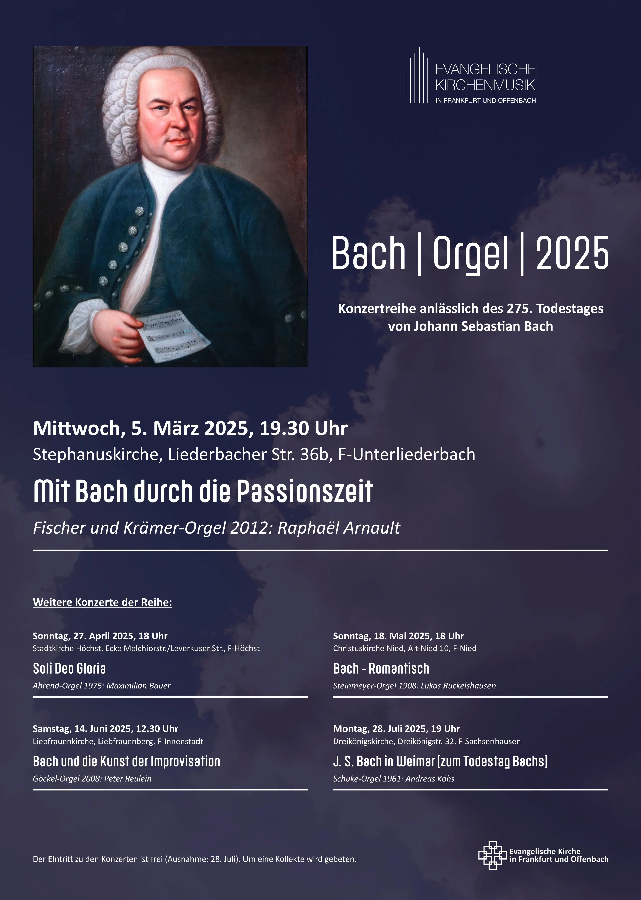 2025 Plakat Bach Orgel-Konzertreihe_05.03.2025 ULB