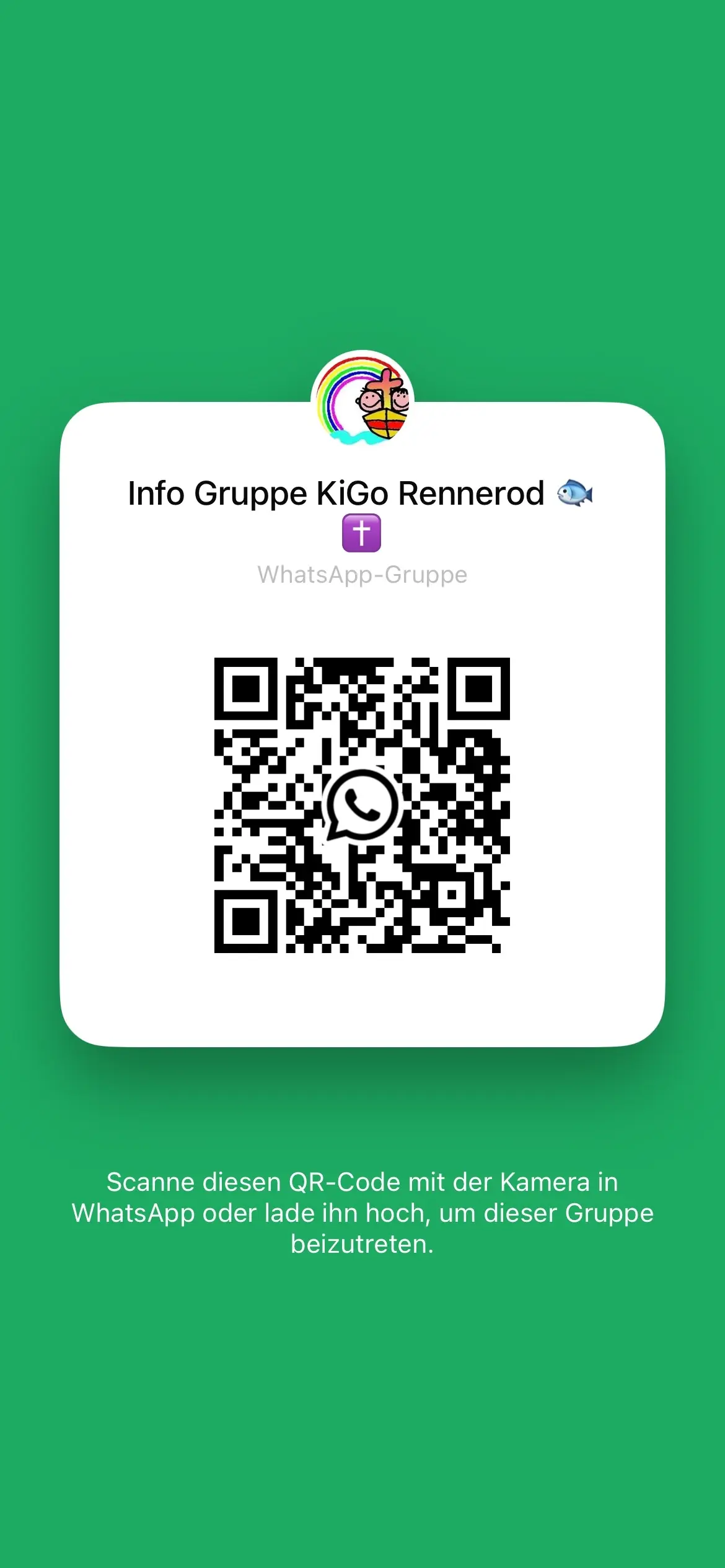 QR Code der WhatsApp-Gruppe des Kigos Rennerod