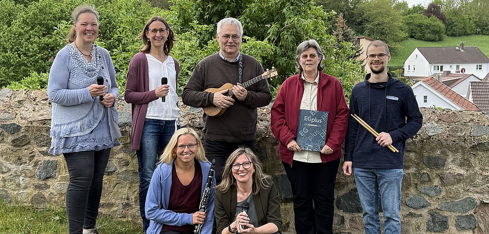Die 7 Mitglieder der Kirchenband der evangelischen Kirche Ober-Ramstadt