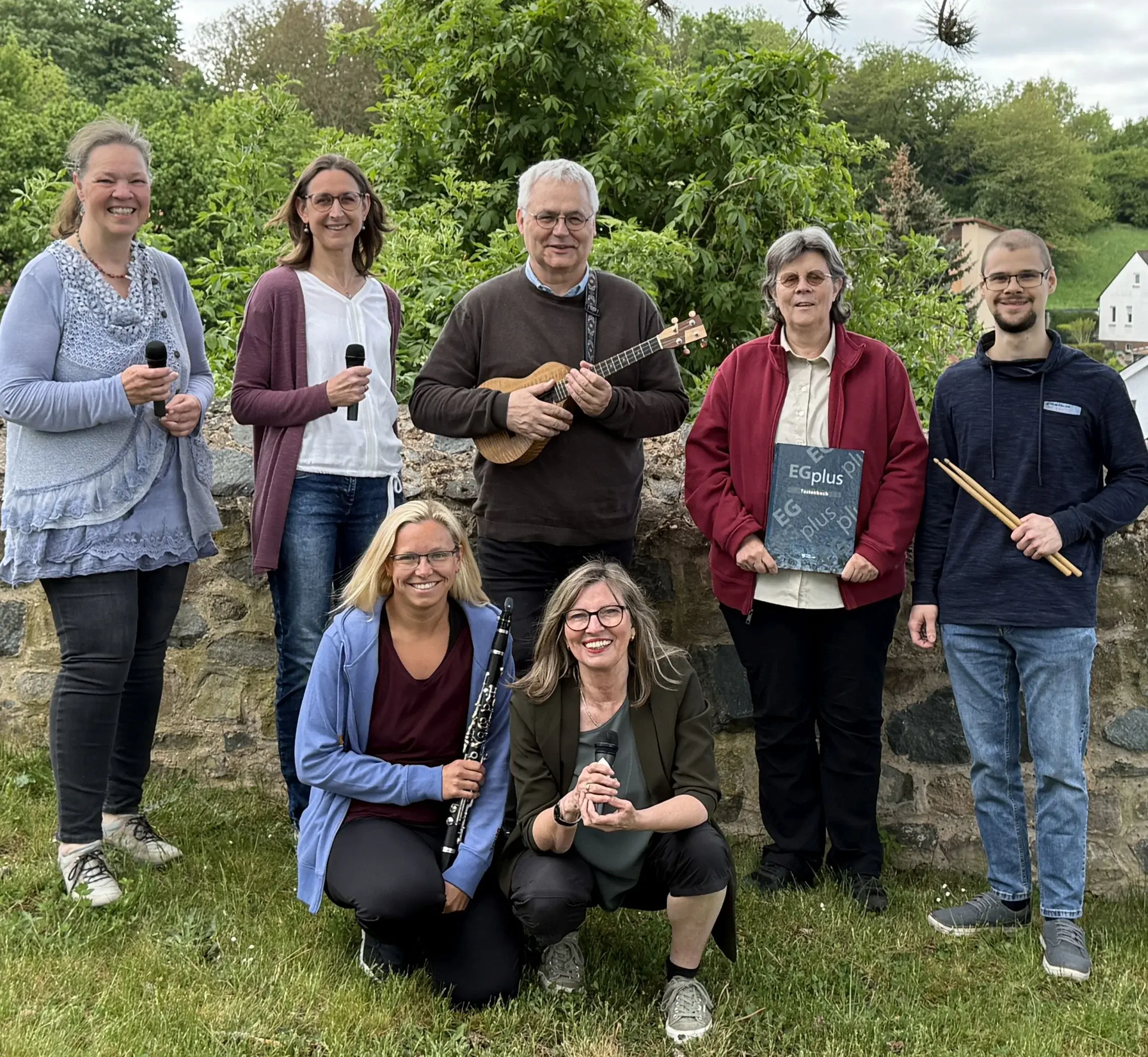 Die 7 Mitglieder der Kirchenband der evangelischen Kirche Ober-Ramstadt