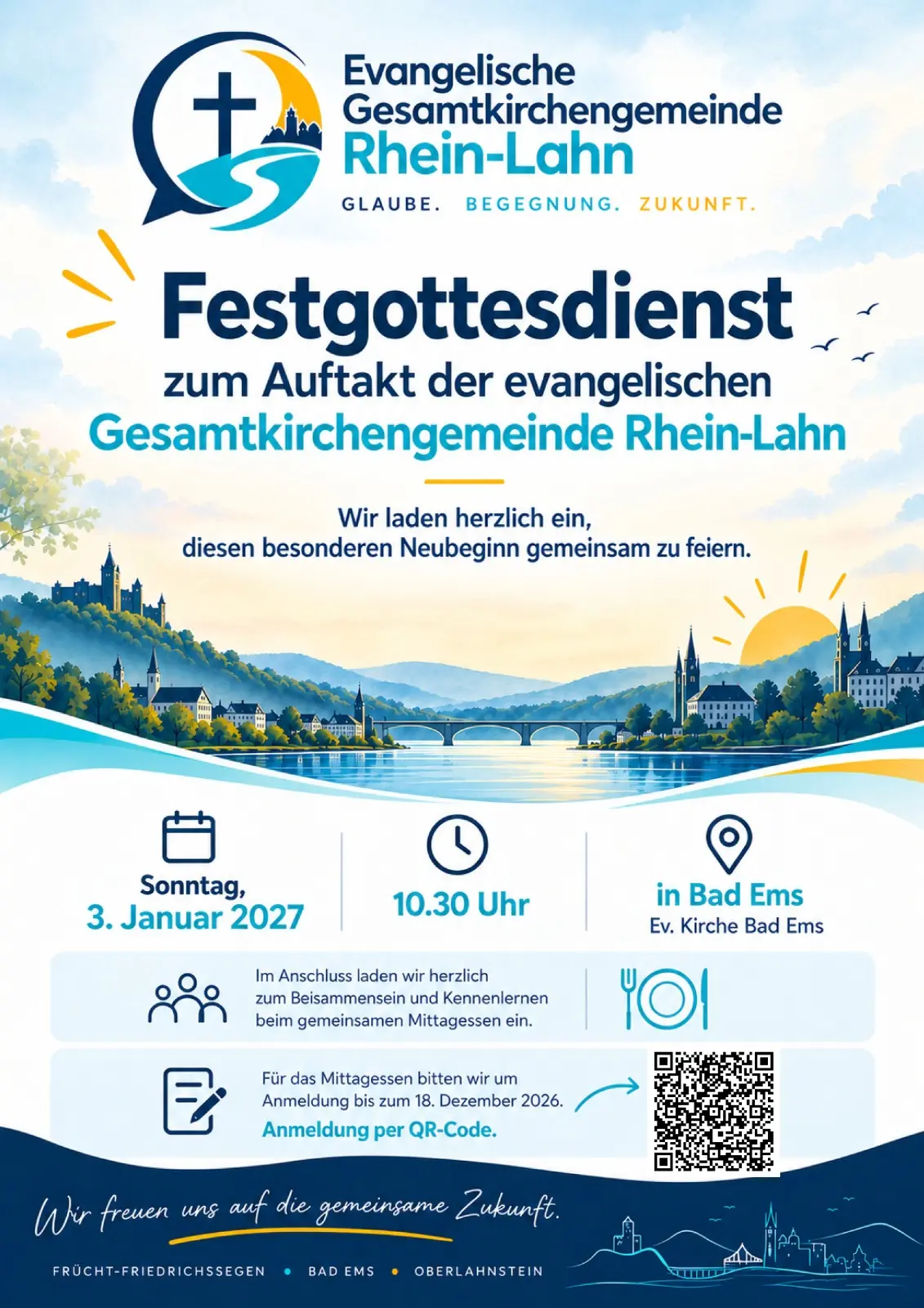 3.1.2027 um 10.30 UHr Gottesdienst zum Start der Gesamtkirchengemeinde Rhein-Lahn