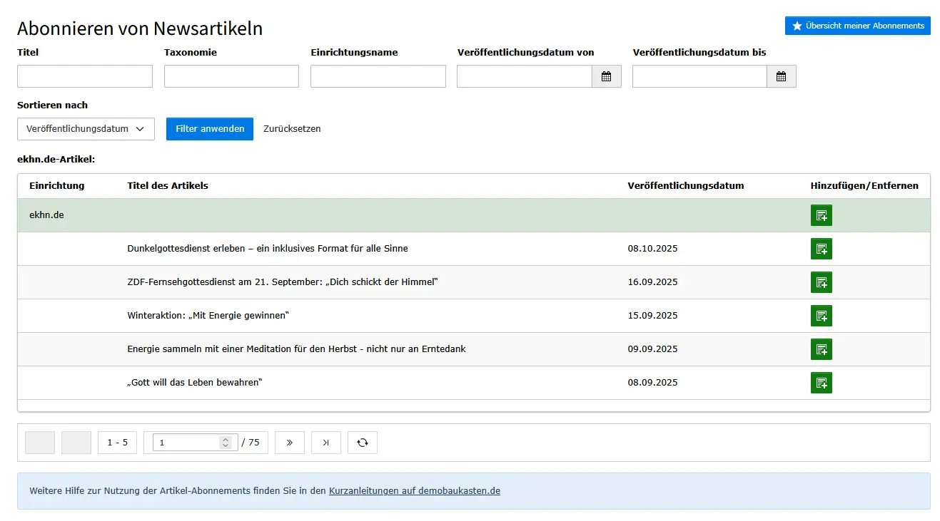 Artikel-Abonnements