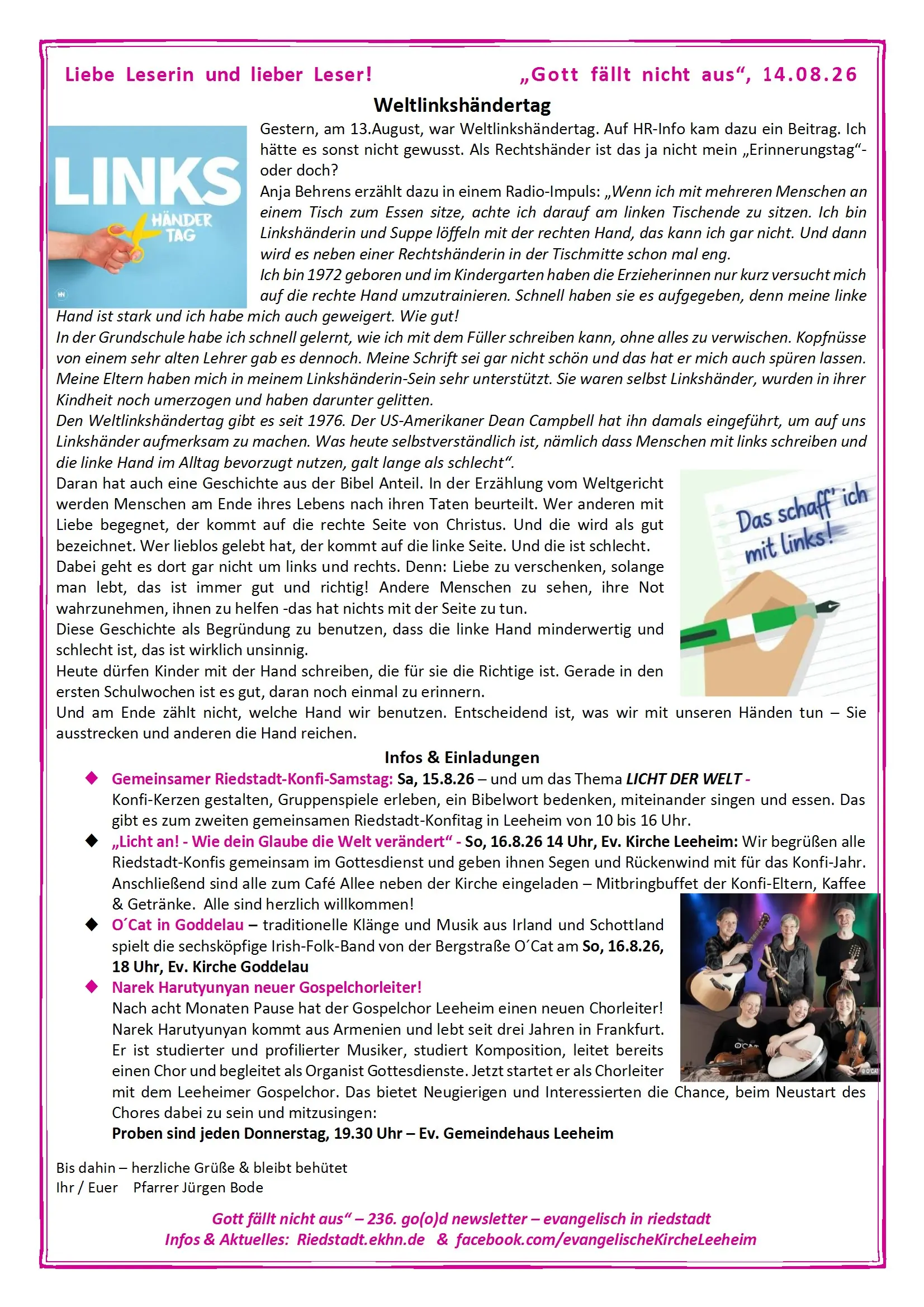 Newsletter 236 vom 14.08.2026