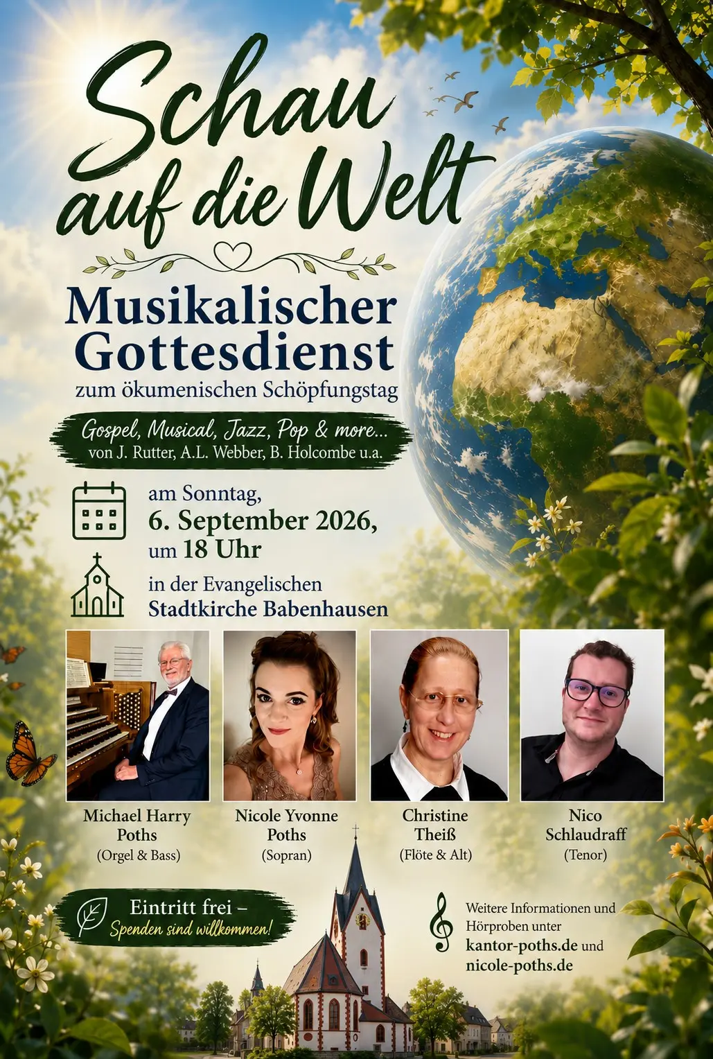 Es handelt sich um den Flyer zu einem musikalischen Gottesdienst.