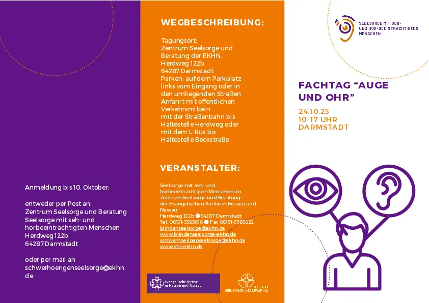 Eine Seite des Flyers von "Auge und Ohr", kein Link