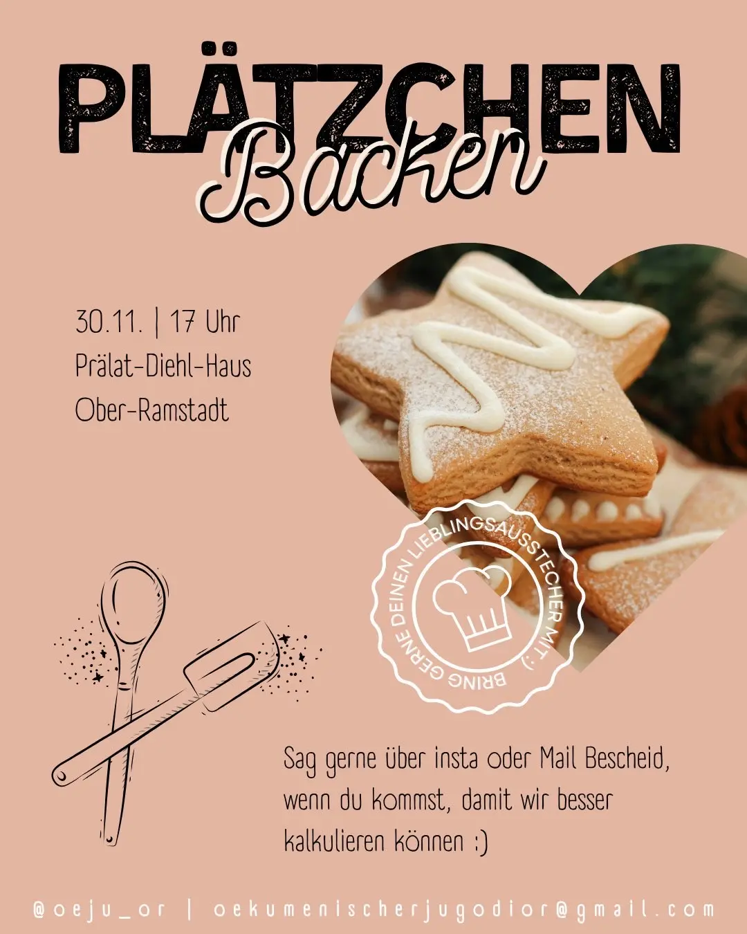 Einladung zum Plätzchenbacken für Jugendliche Einladung zum Plätzchenbacken für Jugendliche