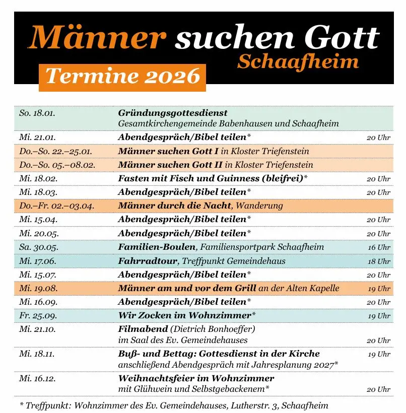 Programm Männer suchen Gott 2026