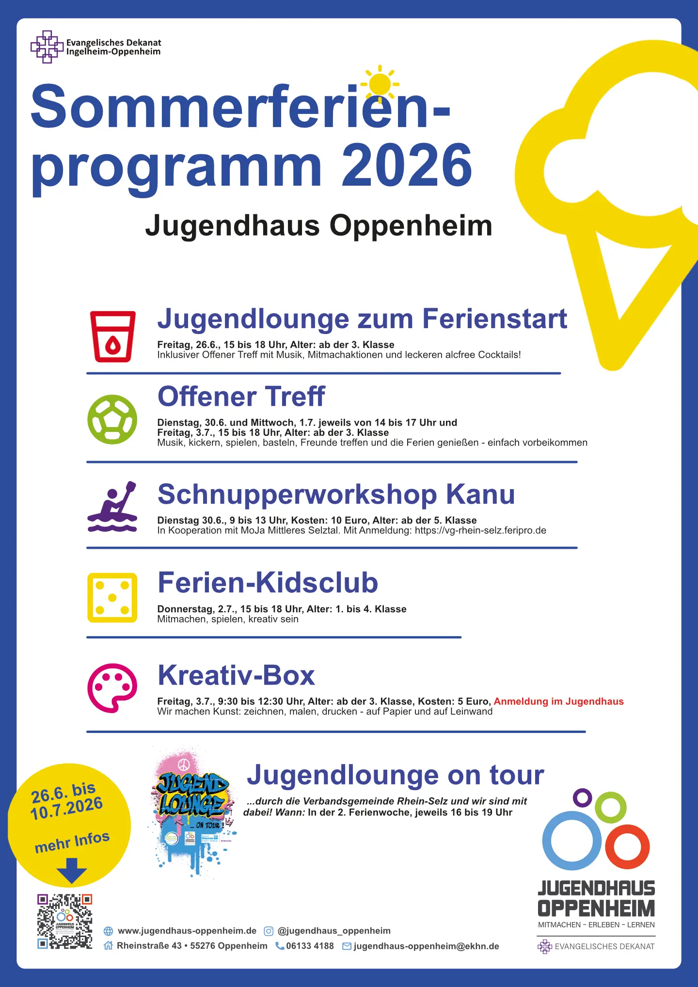 Sommerferienprogramm 2026 Jugendhaus Oppenheim