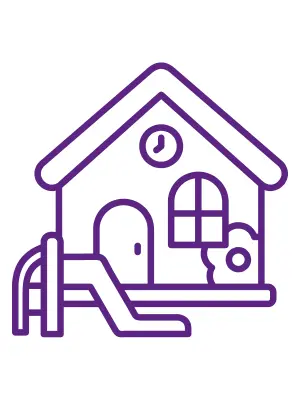 Violettes Icon eines Kindergartens