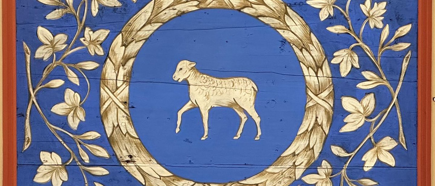 Lamm an der Decke der Bauschheimer Kirche