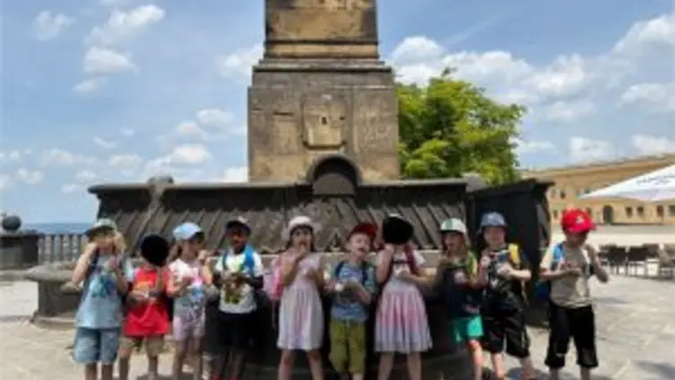 Die Vorschulkinder in Koblenz unterwegs.