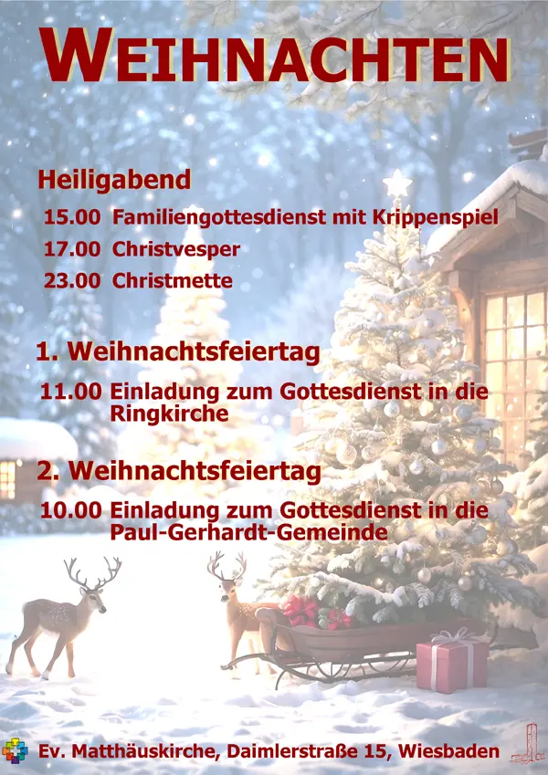 Plakat für Weihnachtsgottesdienste 2024