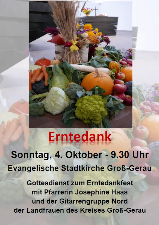Einladung zum Erntedank-Gottesdienst 2026