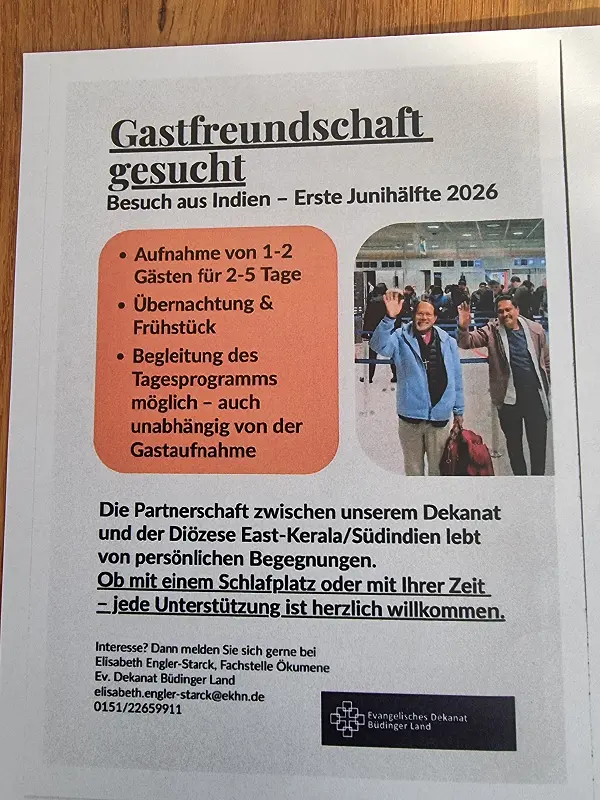 Auf dem Plakat wird für eine Gastfreundschaft geworben.