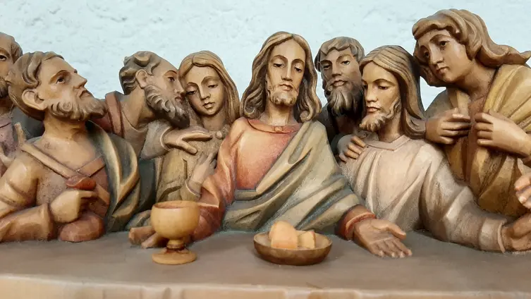 Auferstehungskirche Waldhausen Schnitzarbeit Abendmahl