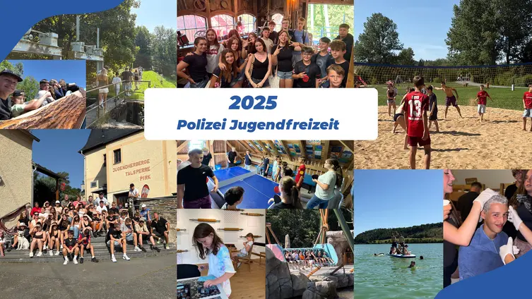 Das Bild enthält 10 Bilder, die viele Kinder und Jugendliche bei Freizeitaktivitäten zeigen.