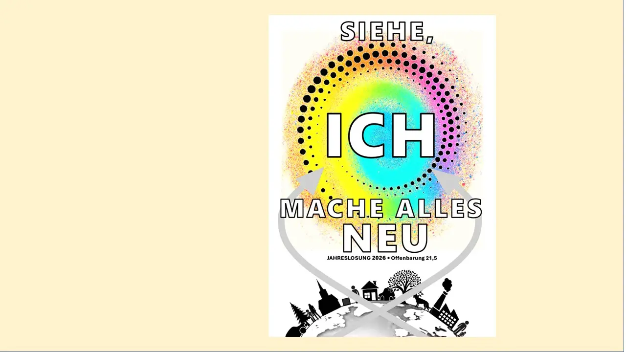 Das Foto zeigt eine bunte Grafik mit dem Text