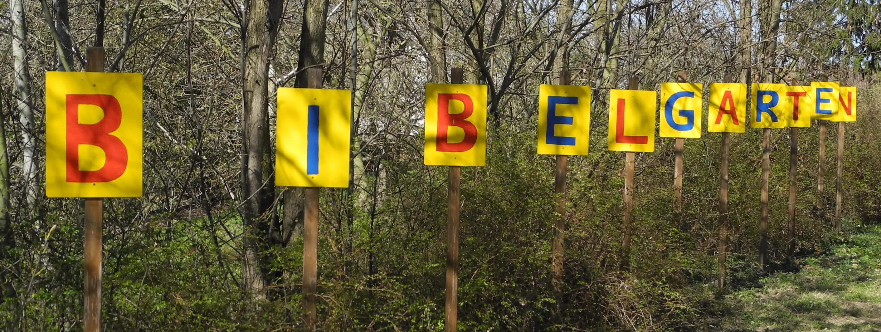 Schilder "Bibelgarten"