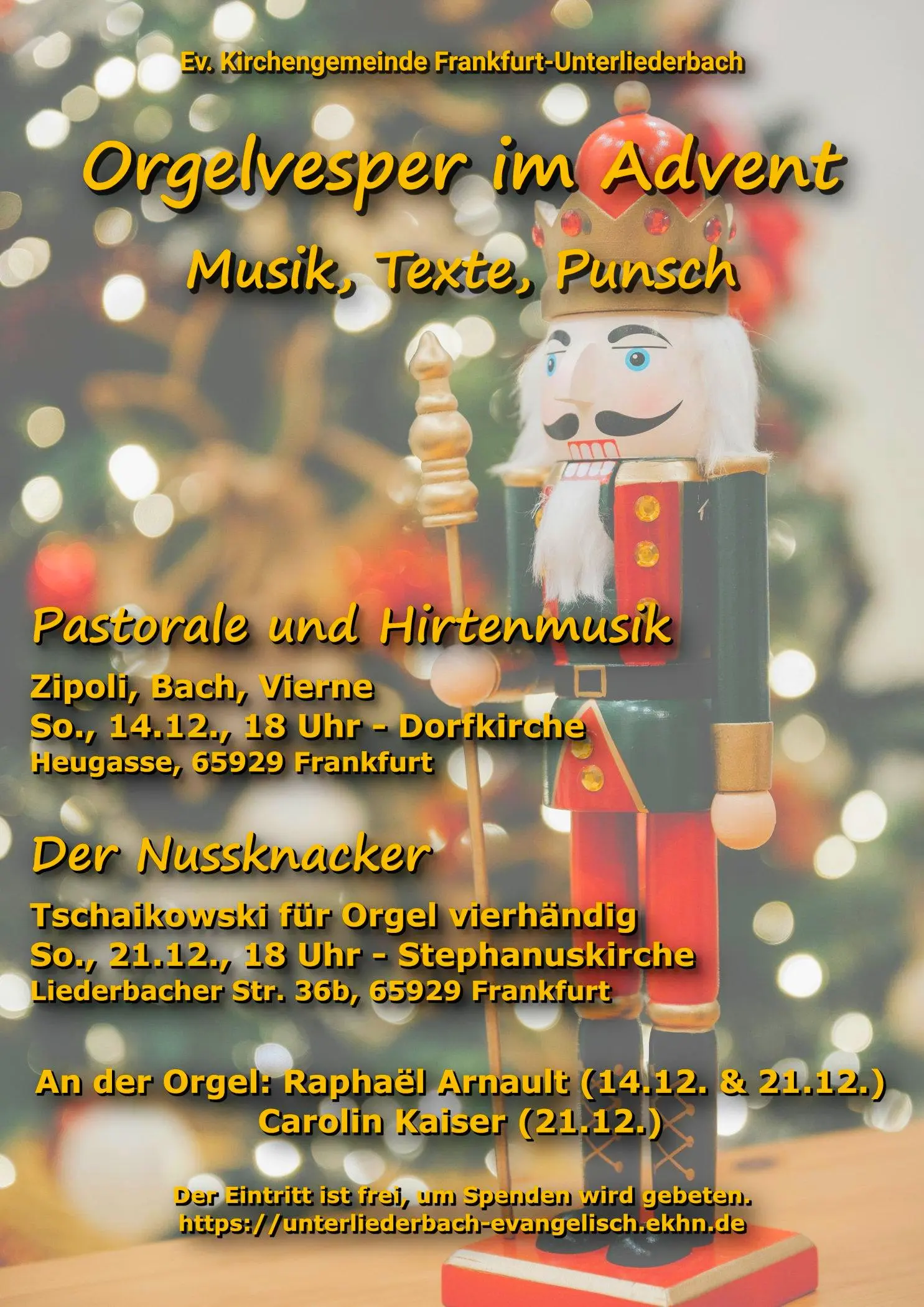 2025 Plakat Orgelvespern ULB 14.12. DK & 21.12. StK a