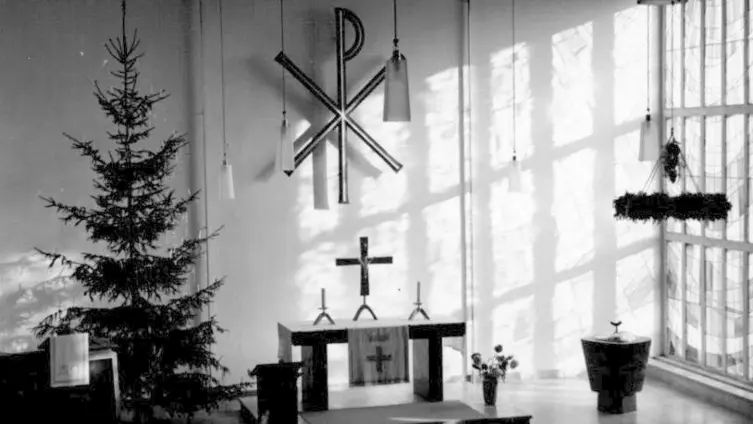 Kirche Traisa 1957 ohne Wandbild