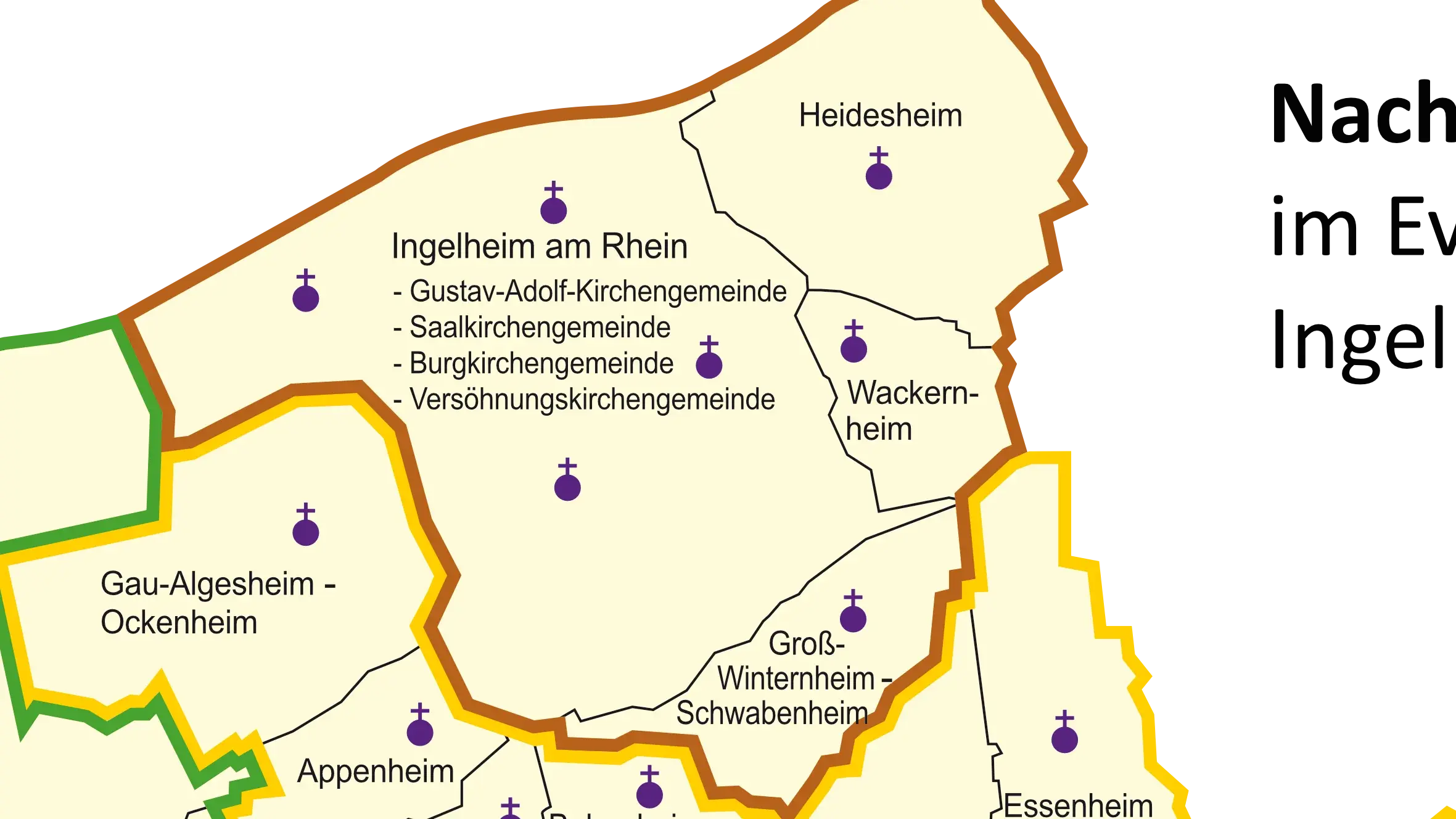 Dekanatskarte Nachbarschaftsräume Ingelheim-Oppenheim