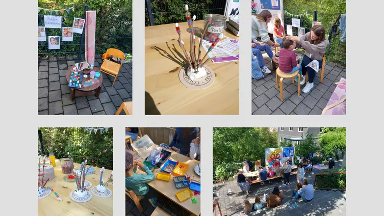 Das Kigoteam läd zum Basteln und Kinderschminken ein. (Collage)