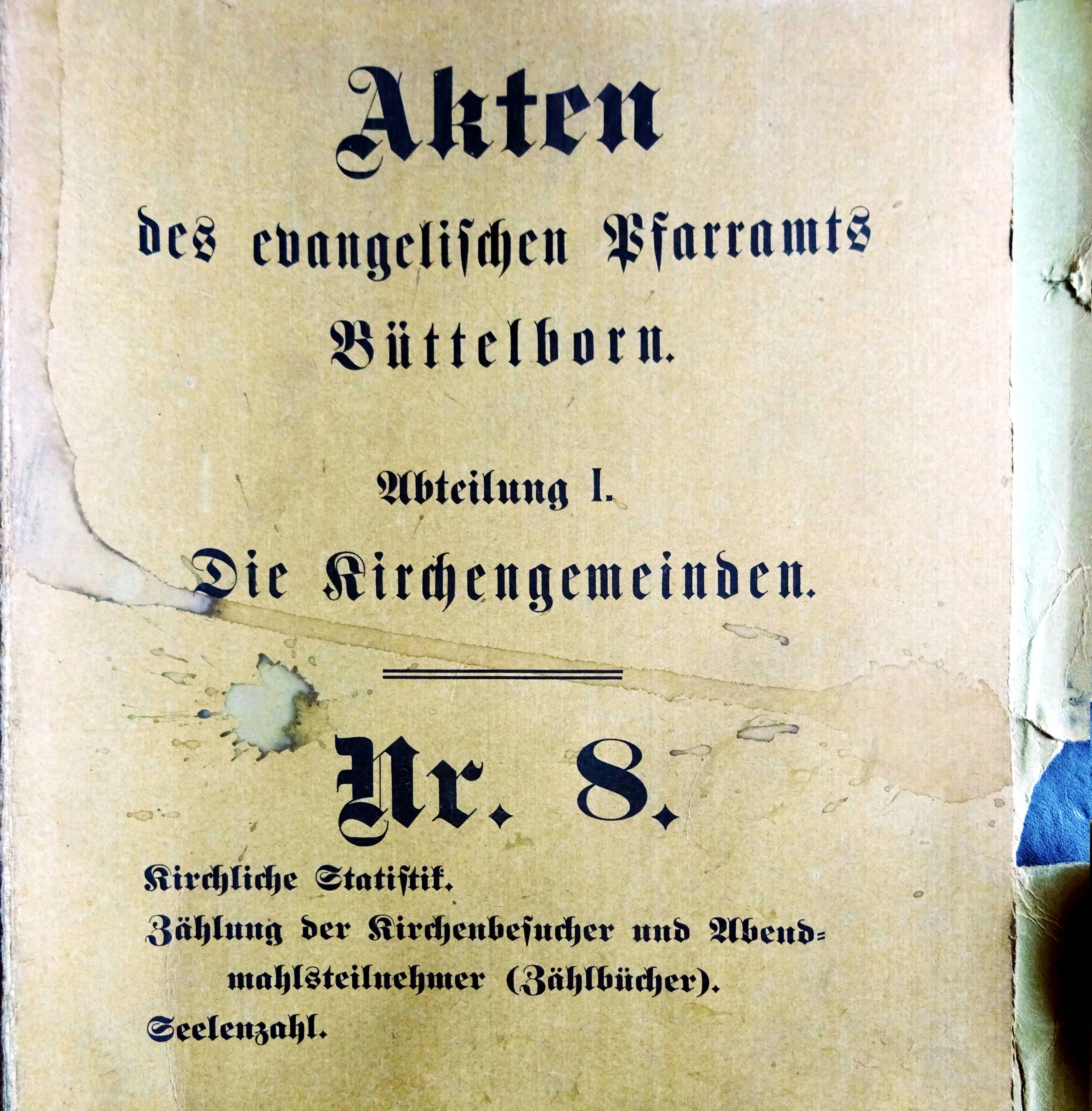 Alter Aktendeckel aus dem 19. Jh.