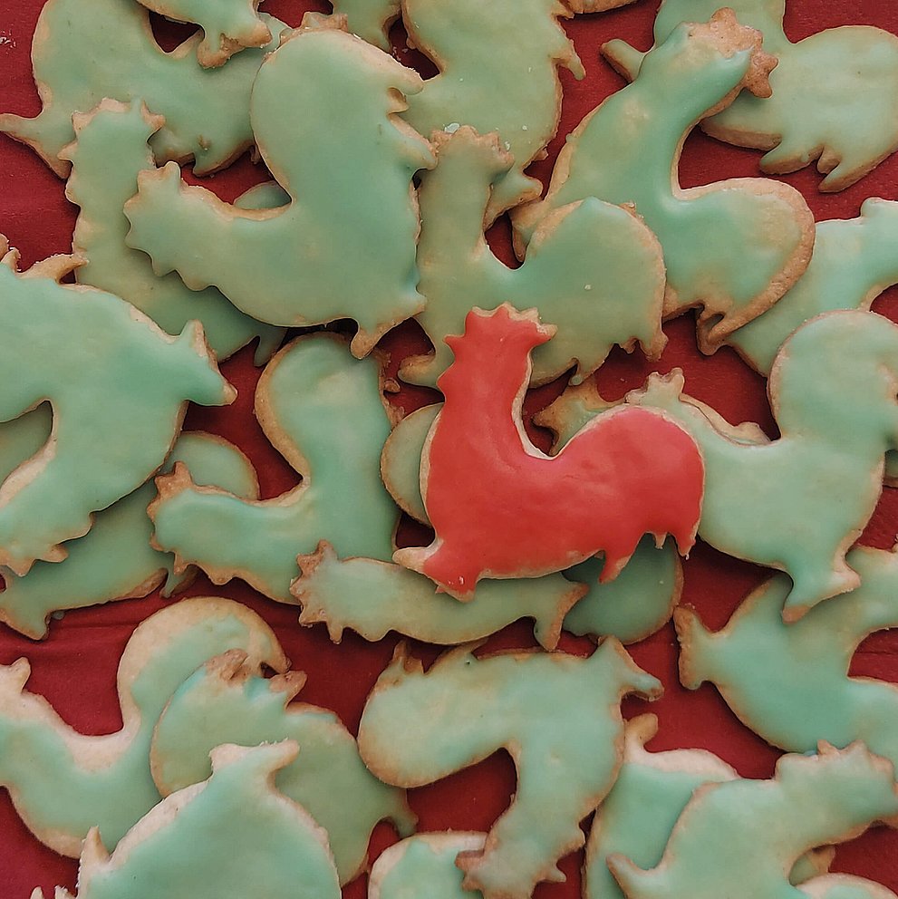 Plätzchen backen, gemeinsam, Studierende