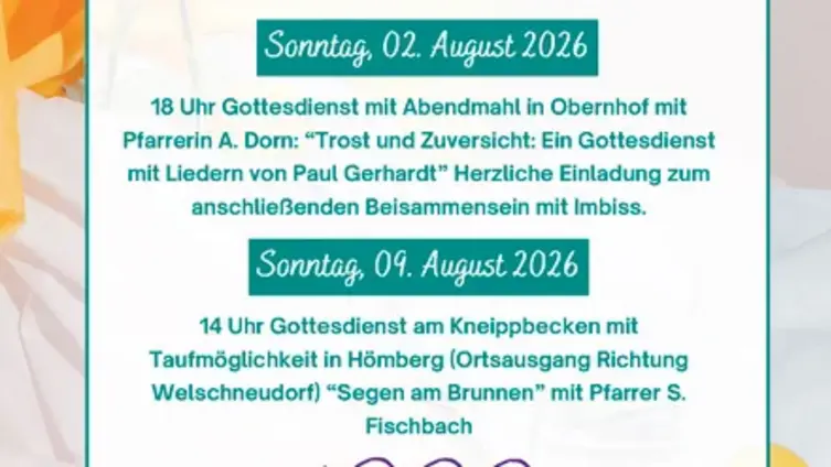 Sommergottesdienste GKG Lahn-Taunus