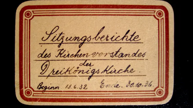 Protokollauszug zum Beitritt zur Bekennenden Kirche