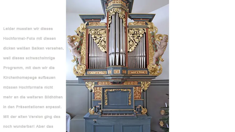 Knauth-Orgel von 1623/24 in der historischen Fachwerkkirche Worfelden von 1696