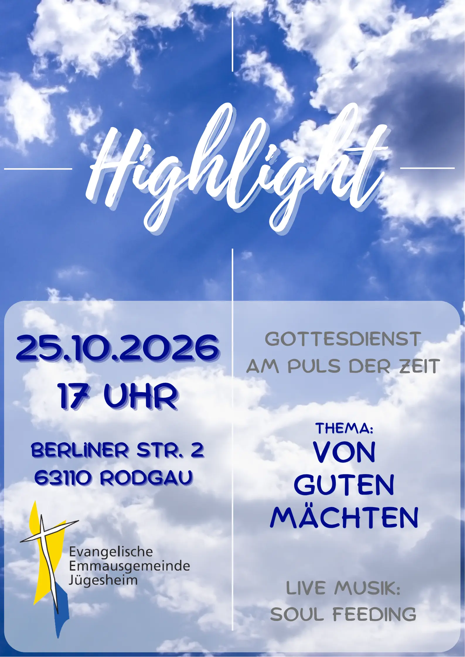 Highlight Gottesdienst 25.10.2026