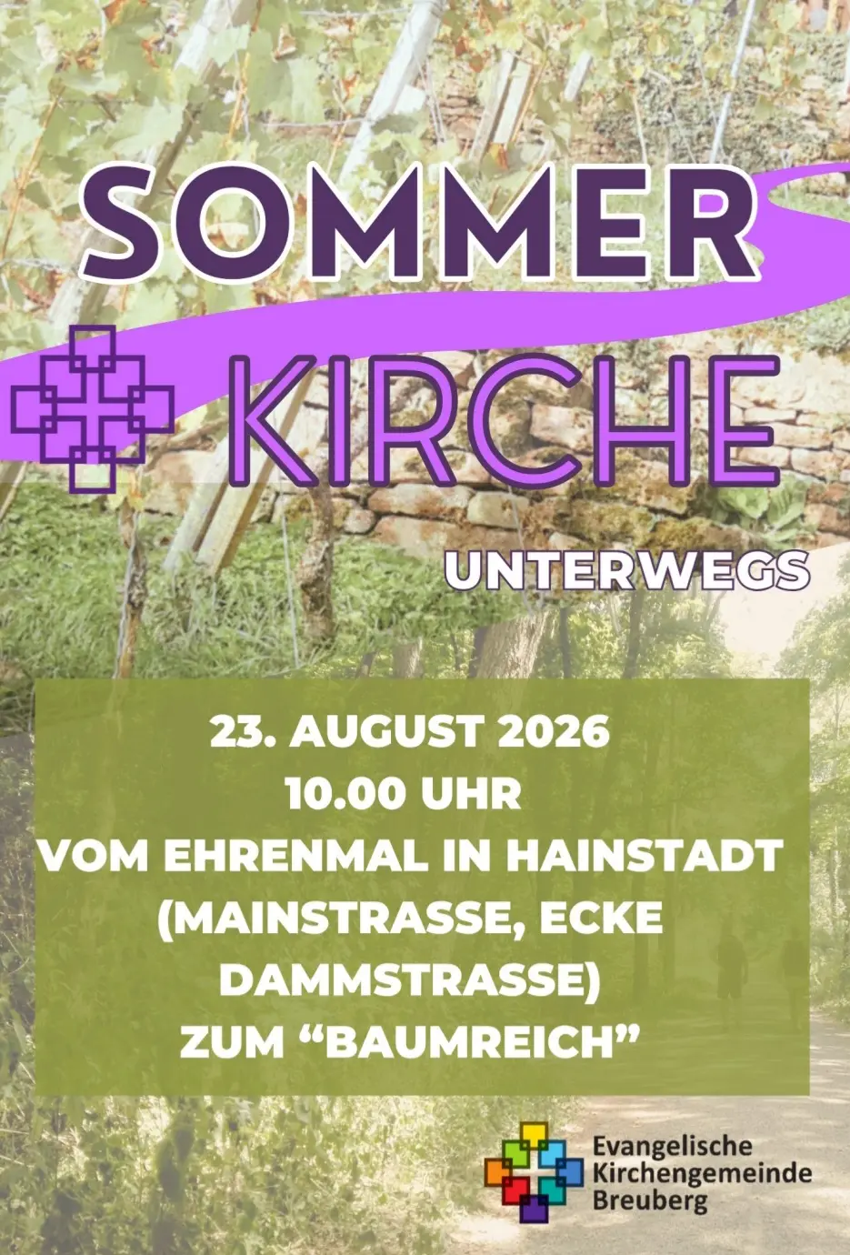Dieses Foto zeigt das Plakat zum Angebot Kirche unterwegs am 23.08.2026