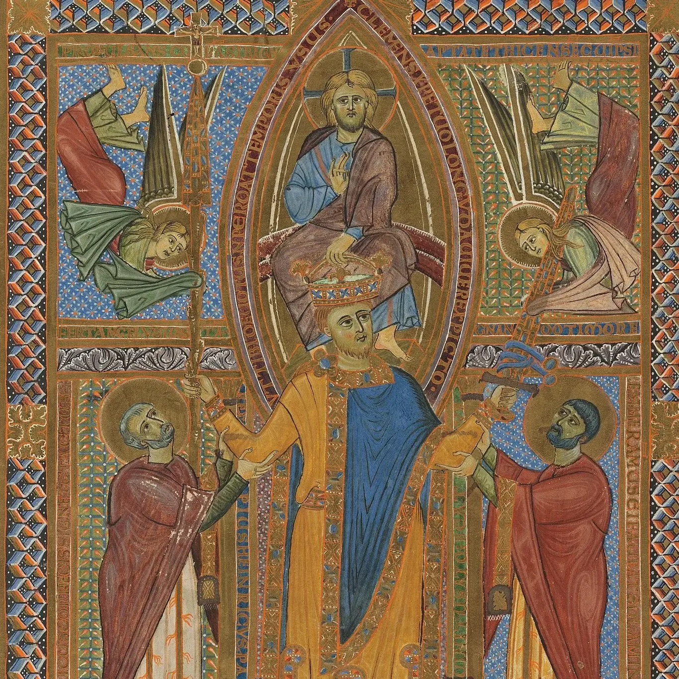 Krönungsbild, Sakramentar Heinrichs II., Regensburg St. Emmeram, ca. 1002-1014